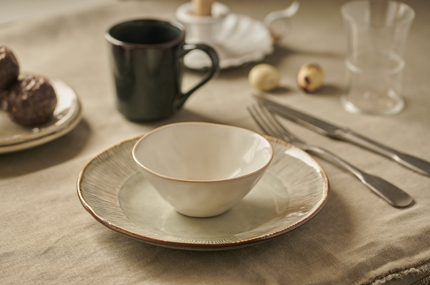 trade program organic tableware table setting