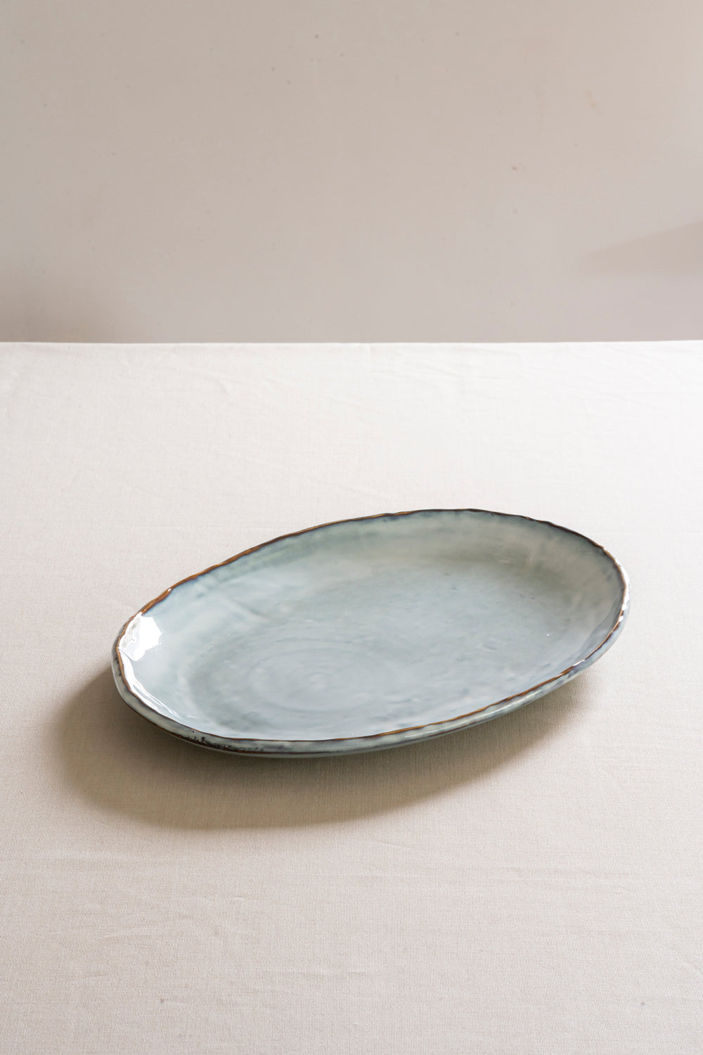 Organic serving dish small blue