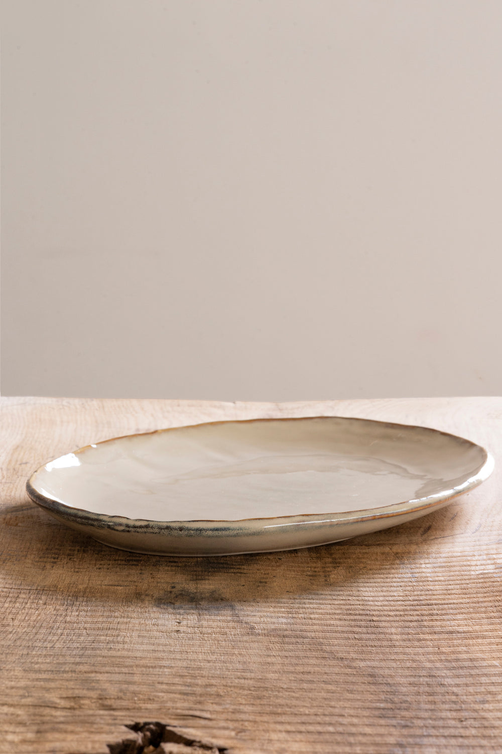 Organic serving dish small cream