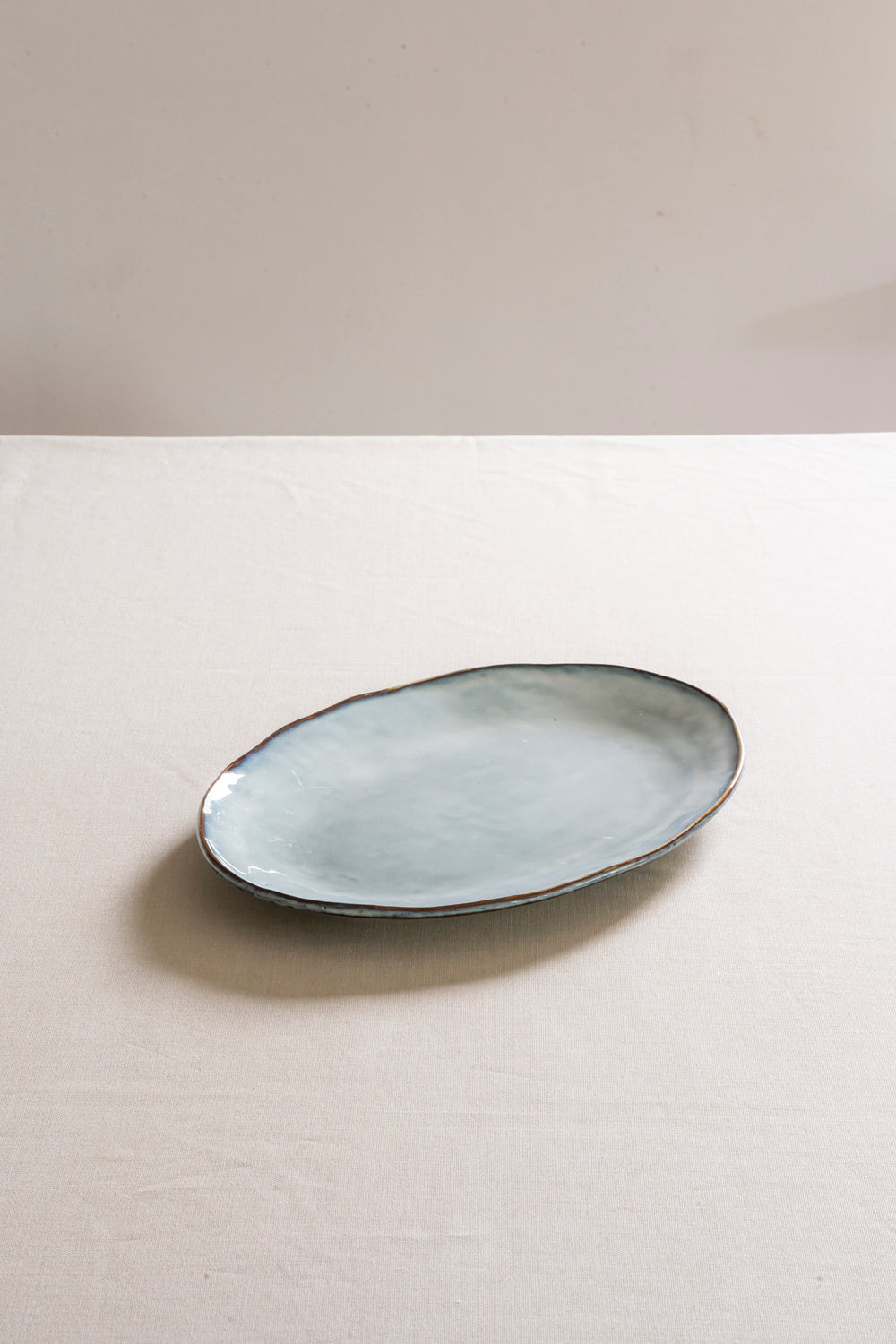 Organic serving dish large blue