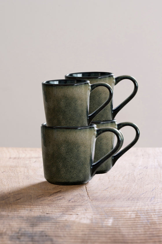Organic set 4 mini mugs green