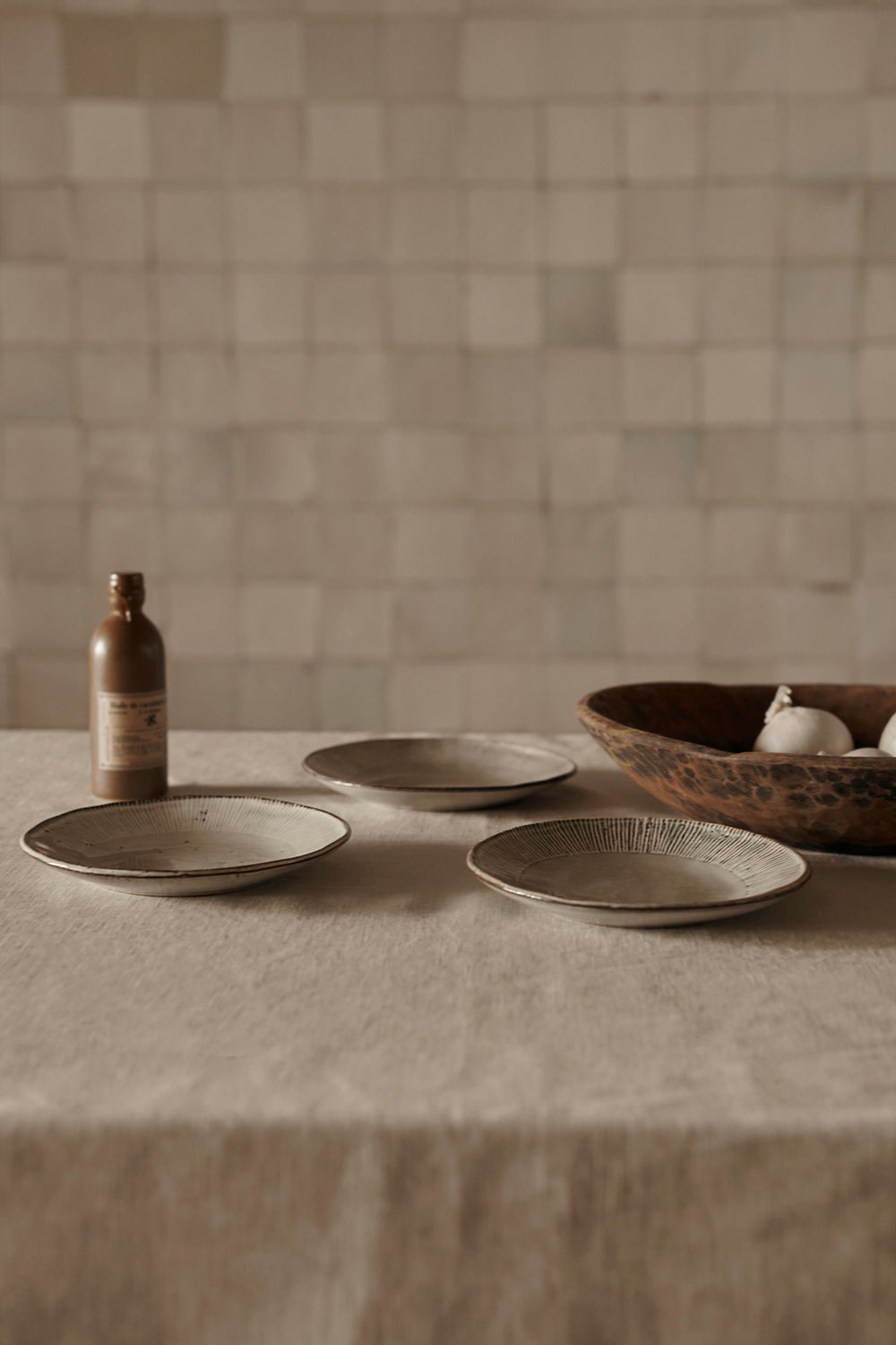 Organic 16 pieces dinner set cream
