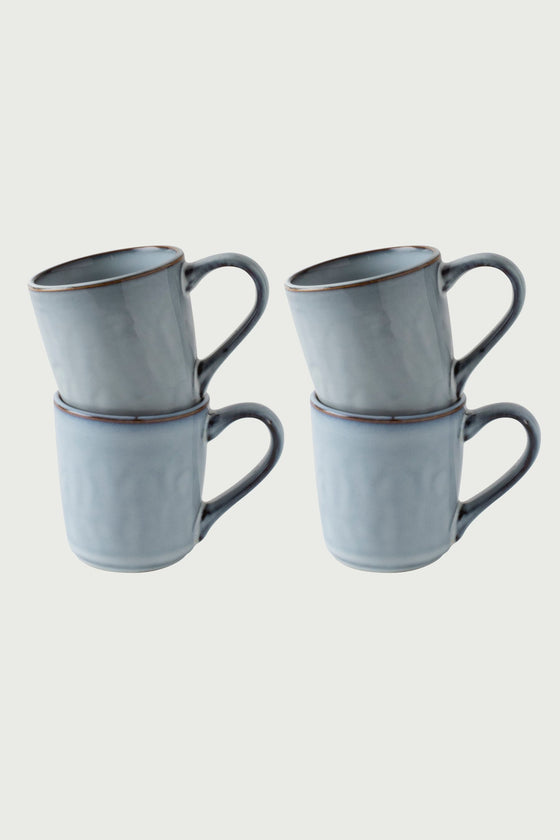 Organic set 4 mugs blue