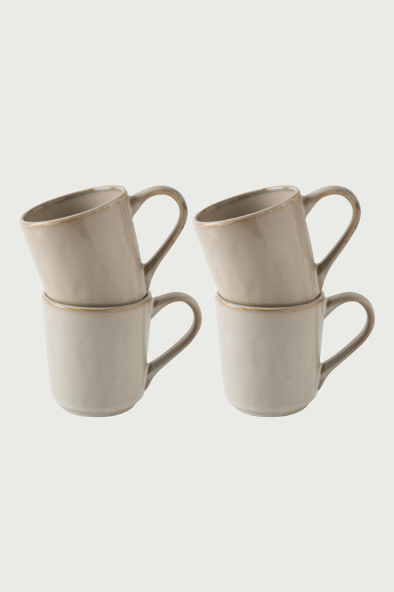 Organic set 4 mugs cream
